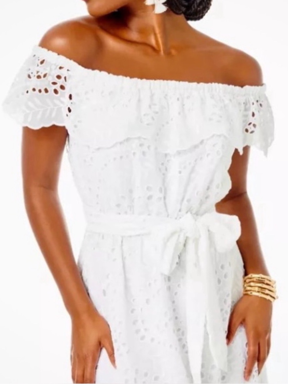 Lilly Pulitzer MEDIUM white midi dress Geri
